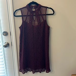 Burgundy lace dress